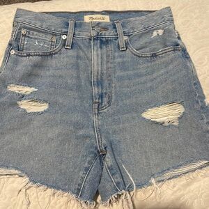 NWOT Madewell High Rise Denim Shorts Distressed